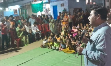 राजेंद्र साहू को जिताने मध्य ब्लॉक कांग्रेस की नुक्कड़ सभा..