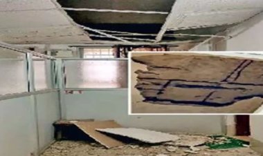 मेडिकल कॉलेज की फॉल्स सीलिंग गिरी, बड़ा हादसा टला...