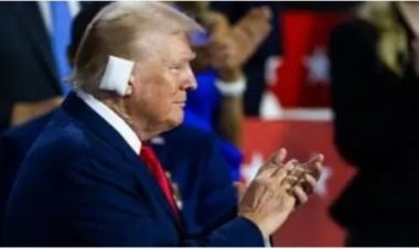 हमले के बाद दिखे ट्रंप, कान पर पट्टी बांध कर पार्टी के राष्ट्रीय सम्मेलन में पहुंचे