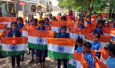 रिसाली की महिलाएं तिरंगा लेकर घरों में दे रही दस्तक