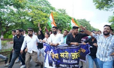 विधायक देवेंद्र यादव की गिरफ्तारी के खिलाफ सैकड़ों युवा कांग्रेसियो ने किया जेल भरो आंदोलन