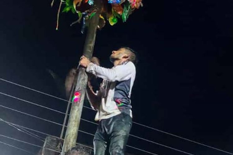 पचरीपारा में दही हांडी फोड़ने युवाओं की टोलियों ने लगाई जोर