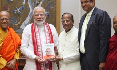 प्रधानमंत्री मोदी से मिले श्रीलंका महाबोधि सोसायटी के प्रमुख:आधे घंटे तक बातचीत की, नवंबर में सांची मेले में आने का न्योता भी दिया