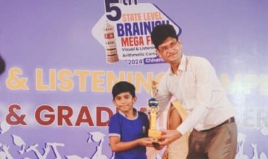 राज्य स्तरीय ब्रेनिस अबकस प्रतियोगिता स्टेज 3 लेबल में दुर्ग के शिवांश गौतम ने तीसरा स्थान पर मारी बाजी..