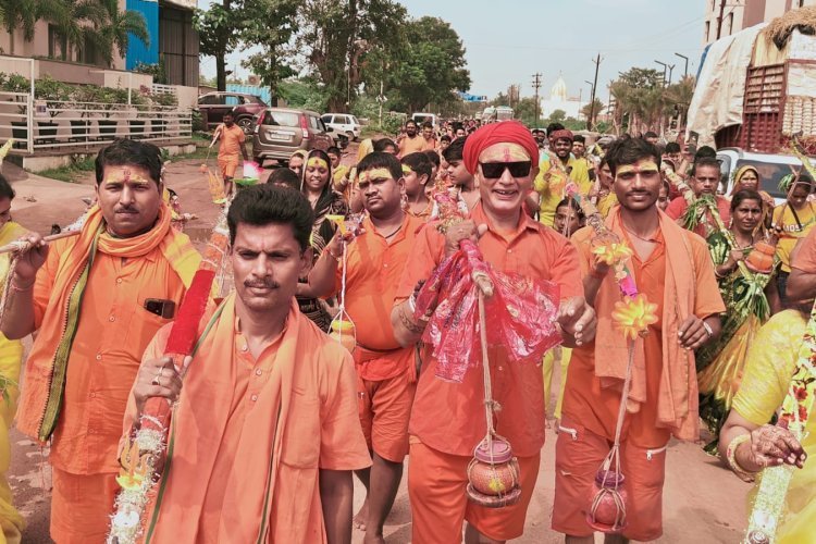 ऋषि पंचमी पर शिवनाथ नदी महमरा घाट से निकली भव्य कावड़ यात्रा, छातागढ़ प्राचीन शिव मंदिर मे हुआ जलाभिषेक