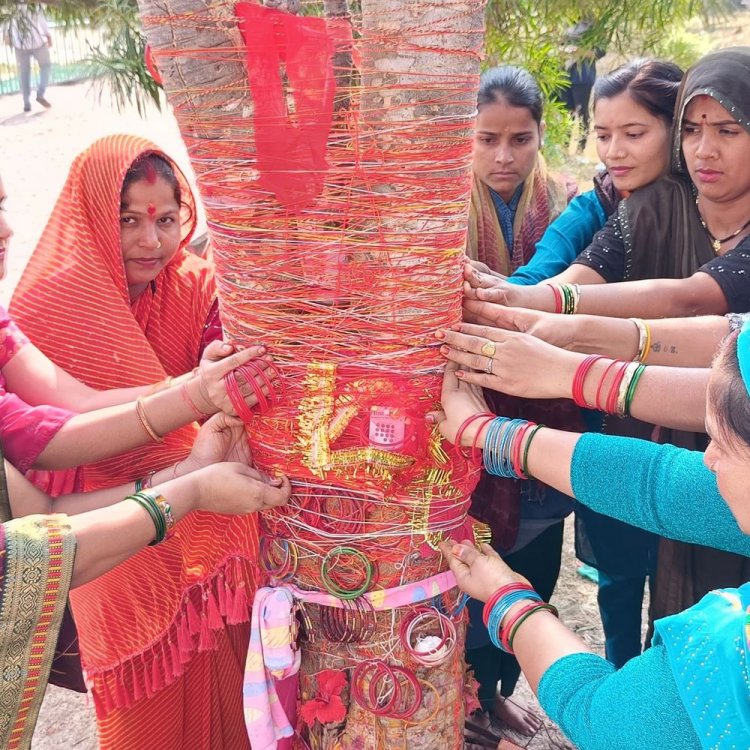 नवमी पर महिलाओं ने की आंवले के पेड़ की पूजा:भगवान विष्णु से की समृद्धि और खुशहाली की कामना