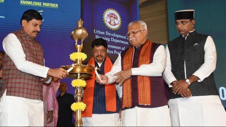 मुख्यमंत्री डॉ. मोहन यादव ने ग्लोबल इन्वेस्टर्स समिट के दूसरे दिन अनलॉकिंग लैंड वैल्यूज इन सिटीज सेशन का शुभारंभ किया।