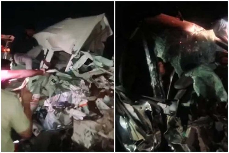 ग्राम बामनसुता के पास एलपीजी टैंकर ने कार और पिकअप वाहन को मरी टक्कर, सात की मौत