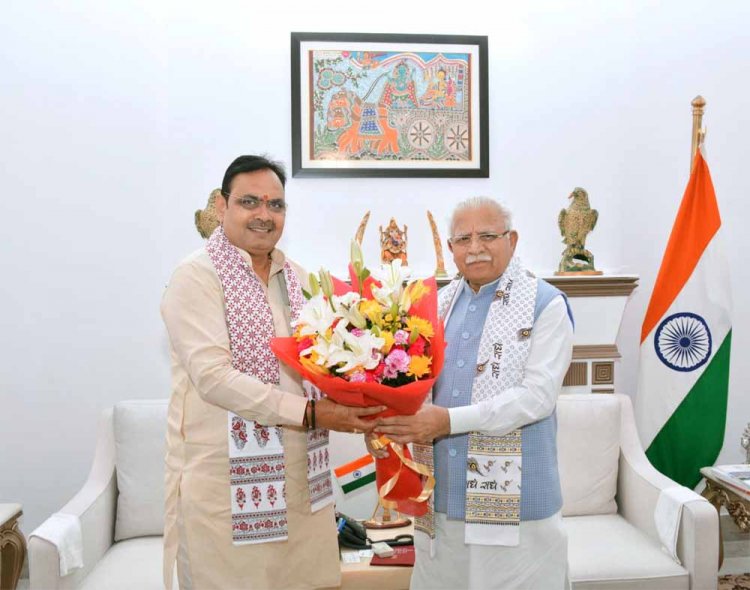 मुख्यमंत्री भजनलाल शर्मा की केंद्रीय मंत्री मनोहर लाल खट्टर से मुलाकात, राजस्थान में ग्रीन एनर्जी कोरिडोर के प्रस्तावों पर हुई चर्चा