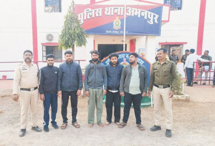 अभनपुर में हत्या पांच गिरफ्तार, दो फरार